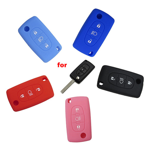 Silicone Cover for 3 Buttons Peugeot 508 308 Car Keys - 5 Pieces