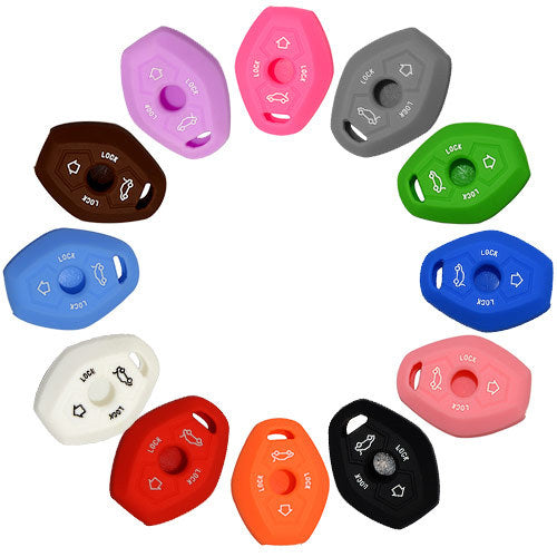 Silicone Cover for 4 Buttons Old BMW X5 Car Keys - 5 Pieces