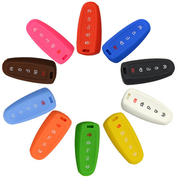 Silicone Cover for Ford Edge Lincoln Smart Car Keys - 5 Pieces