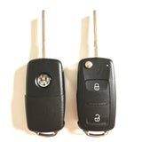 type 2 Buttons Flip Remote Key Shell for VW 202AD Type - 5 pcs