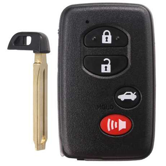 [TOY] 3+1 Button ASK433.92 MHz Smart Remote Control Key (CAR) / F433 / 74 Chip / WD04 / TOY48 / Black / Concave (for Middle Eastern Countries)