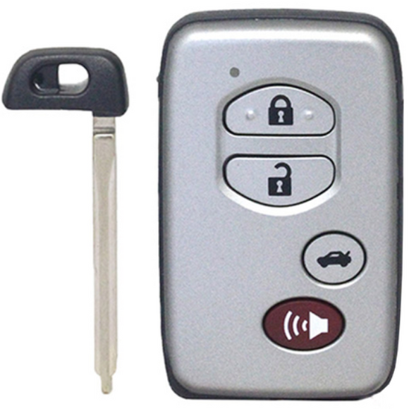 [TOY] 3+1 Button ASK433.92 MHz Smart Remote Key (CAR) / F433 / 74 Chip / WD04 / TOY48 / Silver / Concave (for Middle Eastern Countries)