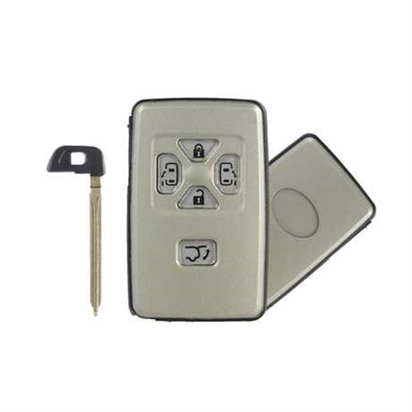 [TOY] Smart Remote Key 4 Button FSK433.92MHz-6221-ID71-WD01-Alpha Previa Sienna (2005-2008) Silver (with Emergency Key TOY48)