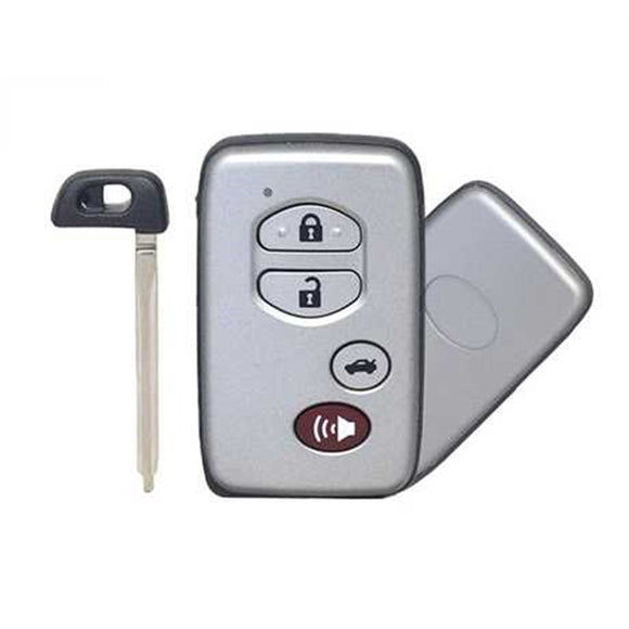 [TOY] Smart Remote Key (3+1) Button ASK433MHz-A433-ID74-WD03 WD04-CamryYaris RV4ReizVios (2008-2013) Silver (with Emergency KeyTOY48)
