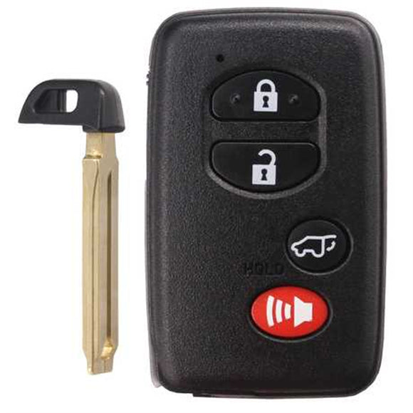 [TOY] Smart Remote Key (3+1) Button FSK312MHz-5290-ID74-WD03 WD04 Lexus Crown (2010-2013) Black (with Emergency Key TOY48)