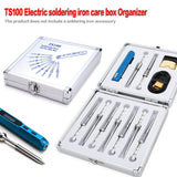 TS100 65W 12-24V Soldering Iron with Aluminium Case All-in-one Kit (9 Iron Tips, XT60 Cable, Holder)