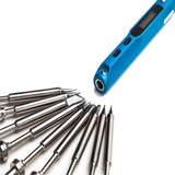 TS100 65W 12-24V Soldering Iron with Aluminium Case All-in-one Kit (9 Iron Tips, XT60 Cable, Holder)