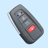 ( Type 6 ) 3+1 Buttons Smart Key Shell for Toyota - Suitable for VVDI Toyota PCB - Pack of 5