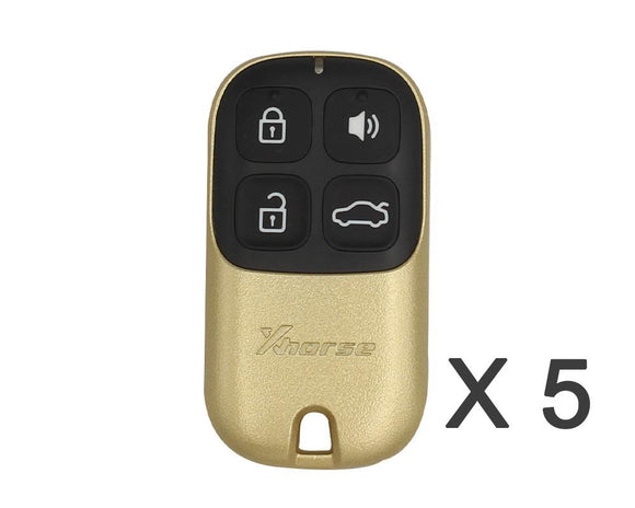 XKXH02EN Xhorse VVDI2 VVDI Key Tool Wire Remote Key 4 Button Gold Color