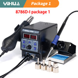 YIHUA 8786D Digital Soldering iron Hot Air Solder Rework Station Electronic Repair BGA Hot Gun Soldering Station