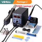 YIHUA 8786D Digital Soldering iron Hot Air Solder Rework Station Electronic Repair BGA Hot Gun Soldering Station