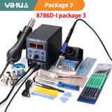 YIHUA 8786D Digital Soldering iron Hot Air Solder Rework Station Electronic Repair BGA Hot Gun Soldering Station