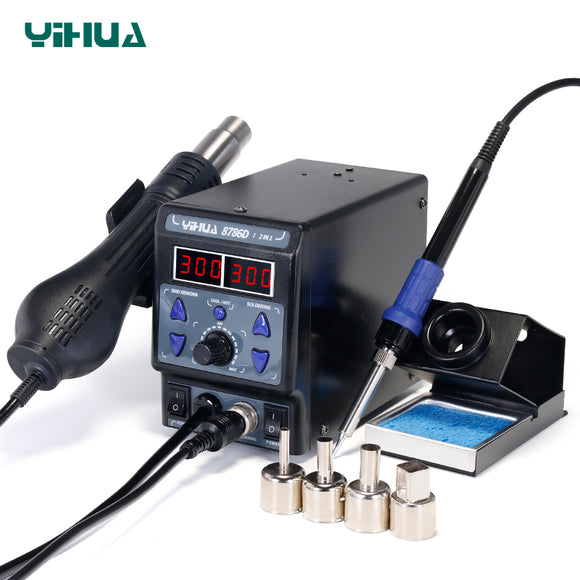 YIHUA 8786D-I SMD Soldering Station Cool Hot Air Gun Soldering Iron 2 in 1 Rework Station