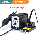 YIHUA 8786D Digital Soldering iron Hot Air Solder Rework Station Electronic Repair BGA Hot Gun Soldering Station