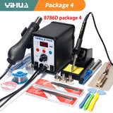 YIHUA 8786D Digital Soldering iron Hot Air Solder Rework Station Electronic Repair BGA Hot Gun Soldering Station