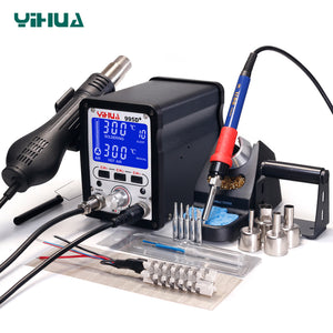 YIHUA 995D+SMD Soldering Station With Pluggable Hot Air Gun BGA Rework Station Electronic Repair Welding Iron