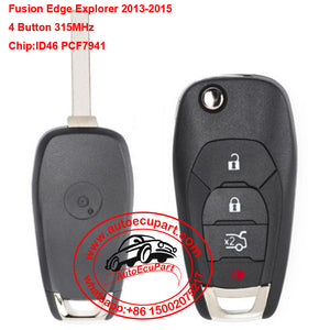 Replacement Folding Remote Key 4 Button Fob 315MHz PCF7941 for Chevrolet Cruze 2016-2018