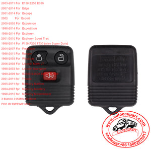 Remote Key 3 Button  for Mazda B2500 B3000 B4000 Lincoln Mercury Mariner Ranger for Explorer FCCID:CWTWB1U331