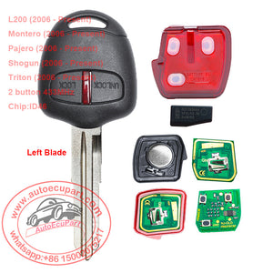 Remote Control Key 2 Button 433MHz ID46 Chip for Mitsubishi L200 Shogun Pajero