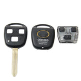 for Toyota 3 Button for Straight Remote Control Key ID67 433MHz