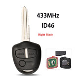 3 Button Remote Control Key 433MHz ID46 for MITSUBISHI Outlander Pajero Triton ASX Lancer Shogun MIT8 MIT11 Blade