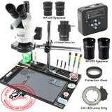 3.5-90X simul-focal Continuous Zoom Trinocular Stereo Microscope Camera 34MP 2K HDMI Microscope 1/2 CTV Adapter
