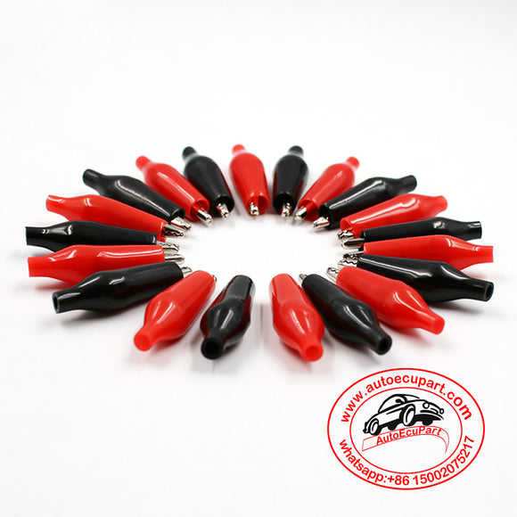 20pcs 28MM Metal Alligator Clip G98 Crocodile Electrical Clamp 10PCS Black & 10PCS Red with Plastic Boot