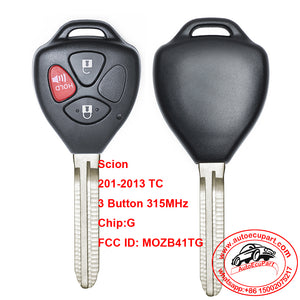 Remote Car Key 3 Button 315MHz with G Chip Fob for Scion TC 2011-2013 Use FCC ID: MOZB41TG
