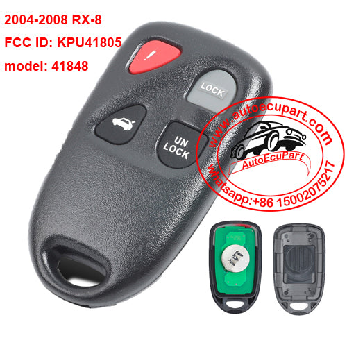 313.8MHz Remote Key Fob 4 Button for Mazda RX-8 2004-2008  FCC ID: KPU41805 and Model : 41848